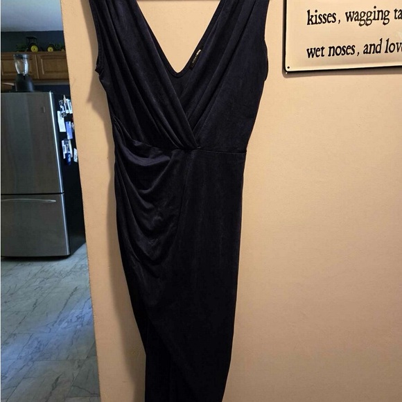 Navy Wrap Dress Maxi Formal Wedding - Picture 3 of 3